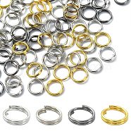 600Pcs 4 Colors Iron Split Rings, Double Loops Jump Rings, Mixed Color, 21 Gauge, 6x1.4mm, Inner Diameter: 5.3mm, Single Wire: 0.7mm, about 150pcs/color(IFIN-YW0003-35)
