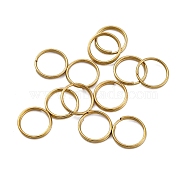 Iron Split Rings, Double Loops Jump Rings, Nickel Free, Golden, 10x1.5mm, Inner Diameter: 9mm(IFIN-XCP0001-38)