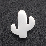 201 Stainless Steel Charms, for Simple Necklaces Making, Stamping Blank Tag, Laser Cut, Cactus, Stainless Steel Color, 10x8.5x3mm, Hole: 1.8mm(STAS-R109-JA416-1)