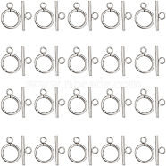 40Pcs 304 Stainless Steel Ring Toggle Clasps, Round Ring, Stainless Steel Color, 18x14x2mm, hole: 3mm, Bar: about 20x6x2mm, Hole: 3mm(STAS-SC0007-42B)