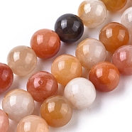 Natural Jade Beads Strands, Round, Round, 10mm, Hole: 1.2mm, about 38pcs/strand, 15.16 inch(38.5cm)(G-L538-034-10mm)