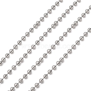 304 Stainless Steel Ball Chains, Soldered, Stainless Steel Color, 2.4mm(X-CHS-A002B-2.4mm)