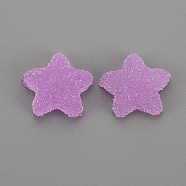 Transparent Clear Epoxy Resin Cabochons, Star, Orchid, 17.5x18x6mm(X-CRES-R431-02C)