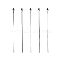Brass Ball Head Pins, Platinum Color, Size: about 0.5mm thick, 24 Gauge,, 35mm long, Head: 1.5mm(X-RP0.5X35mm)