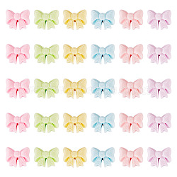 30Pcs Opaque Resin Decoden Cabochons, Bowknot, Mixed Color, 10.5x13x6mm(RESI-TADJ0001-13A)