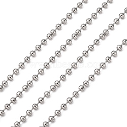 304 Stainless Steel Ball Chains, Soldered, Stainless Steel Color, 2.4mm(X-CHS-A002B-2.4mm)