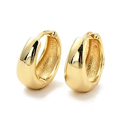 Brass Chunky Hoop Earrings for Women, Cadmium Free & Nickel Free & Lead Free, Real 18K Gold Plated, 13.5x6mm, Pin: 0.8mm(X-EJEW-G297-20G)