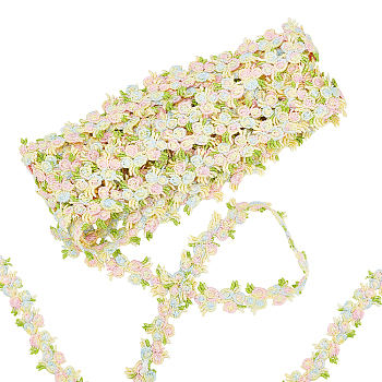 Flower Polyester Trim Ribbon, for Curtain Lace Trimmings, Misty Rose, 3/4 inch(20mm)