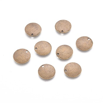 Tibetan Style Flat Round Alloy Tag Blank Charms, Cadmium Free & Nickel Free & Lead Free, Antique Bronze, 14x1.5mm, Hole: 1.5mm, about 813pcs/1000g