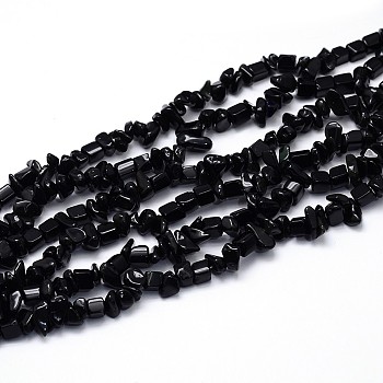 Natural Obsidian Beads Strands, Chips, 8~20x8~18mm, Hole: 1mm, about 31.5 inch