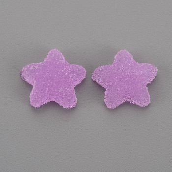 Transparent Clear Epoxy Resin Cabochons, Star, Orchid, 17.5x18x6mm