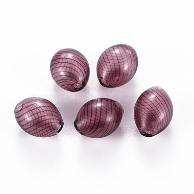 Old Rose Oval Glass Beads