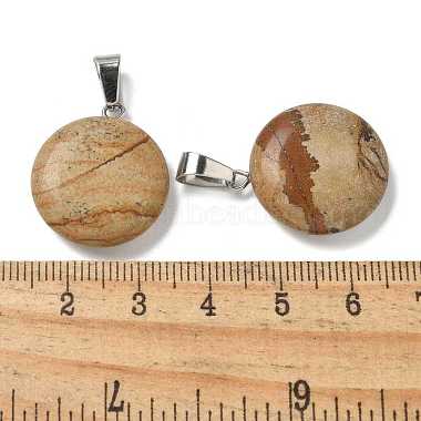 Natural Picture Jasper Pendants(G-B127-14P-05)-3