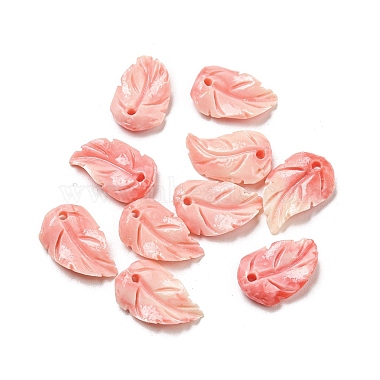 Salmon Leaf Synthetic Coral Charms