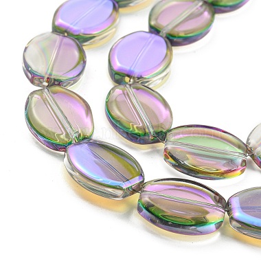 Hebras de cuentas de vidrio transparente electrochapadas con medio arcoíris(EGLA-G037-05A-HR01)-3