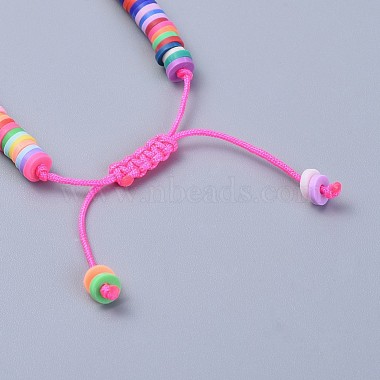 Eco-Friendly Handmade Polymer Clay Heishi Beads Kids Braided Bracelets(BJEW-JB04319-M)-5