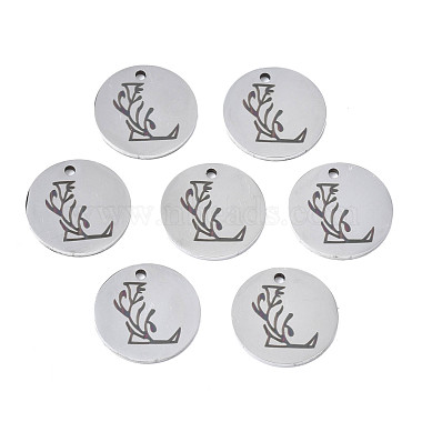 Stainless Steel Color Flat Round 304 Stainless Steel Charms