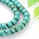 Dyed Synthetic Turquoise Drum Bead Strands(TURQ-E204-01B)-1