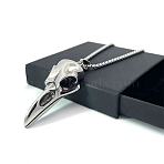 Nordic Viking Raven Skull Stainless Steel Men's Gothic Pendant Necklaces, Stainless Steel Color(FQ2781)