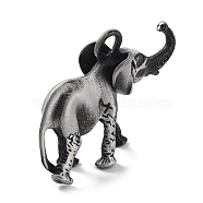 Tibetan Style Alloy Pendant, Frosted, Elephant Charm, Antique Silver, 34x49x15mm, Hole: 5mm(PALLOY-H133-28AS)