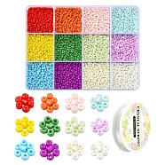 DIY Candy Color Seed Beads Bracelet Making Kit, Including Round Glass Seed Beads, Elastic Thread, Mixed Color, Beads: 1.5~2mm, Hole: 0.5~1mm, 9600pcs/box(SEED-YW0001-79)