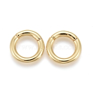 Brass Twister Clasps, Long-Lasting Plated, Ring, Real 18K Gold Plated, 10x2mm, Inner Diameter: 6.5mm(KK-F821-01B-G)