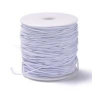 Round Elastic Cord Wrapped by Nylon Thread, White, 1mm(EW-XCP0001-03)
