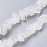 Natural Quartz Crystal Beads Strands, Rock Crystal, Rough Raw Stone, Nuggets, 13~21x5~13mm, Hole: 1.2mm, about 23~24pcs/strand, 7.87 inch~8.26  inch(20~21cm)(G-I283-F06)