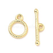 Brass Toggle Clasps, Cadmium Free & Lead Free, Ring, Real 18K Gold Plated, Ring: 10x7.5x1mm, Inner Diameter: 5.5mm, Hole: 1.2mm,  Bar: 15x4x1.5mm, Hole: 1.2mm(KK-G416-26G)