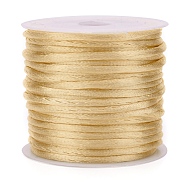 Nylon Cord, Satin Rattail Cord, for Beading Jewelry Making, Chinese Knotting, Light Khaki, 1.5mm, about 16.4 yards(15m)/roll(NWIR-L006-1.5mm-17)