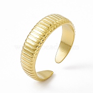 Ion Plating(IP) 304 Stainless Steel Cuff Ring for Women, Snake Chain Shaped Wide Band Open Rings, Real 14K Gold Plated, 3.5~6mm, Inner Diameter: US Size 7(17.4mm)(RJEW-C060-16G)