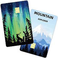 Rectangle PVC Plastic Waterproof Card Stickers Kit, Self-adhesion Card Skin for Bank Card Decor, Mountain, 186.3x137.3mm, 2pcs/set(DIY-WH0539-001)