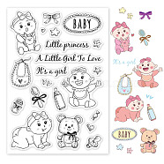 PVC Plastic Stamps, for DIY Scrapbooking, Photo Album Decorative, Cards Making, Stamp Sheets, Baby Pattern, 16x11x0.3cm(DIY-WH0167-56-531)