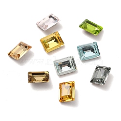 Faceted K9 Glass Rhinestone Cabochons, Pointed Back & Back Plated, Rectangle, Mixed Color, 8x6x3mm(GGLA-R042-04A)