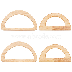 WADORN 4Pcs 2 Styles D-shape Wooden Bag Handles, for Bag Replacement Accessories, BurlyWood, 10x17.2x1cm & 7.5x13.5x0.9cm, Inner Diameter: 13.8x6.8cm & 8.15x4cm, 2pcs/style(FIND-WR0008-20)