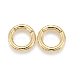 Brass Twister Clasps, Long-Lasting Plated, Ring, Real 18K Gold Plated, 10x2mm; Inner Diameter: 6.5mm(KK-F821-01B-G)