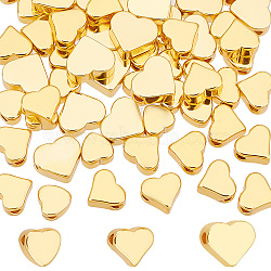 Elite 60Pcs 3 Style Brass Beads, Heart, Golden, 5~7x5~6x2~3mm, Hole: 1.2~1.5mm, 20pcs/style(KK-PH0005-55)