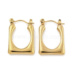 304 Stainless Steel Earrings for Women, Rectangle, Golden, 23.5x3mm(EJEW-E305-01G)