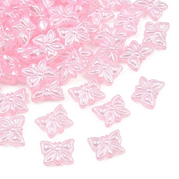 Imitation Pearl Acrylic Beads, Butterfly, Pink, 11.5x15x5.5mm, Hole: 1.8mm, about 961pcs/500g