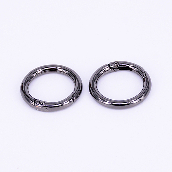 Zinc Alloy Spring Gate Rings, O Rings, Gunmetal, 41.5x5.5mm, Inner Diameter: 30.5mm