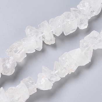 Natural Quartz Crystal Beads Strands, Rock Crystal, Rough Raw Stone, Nuggets, 13~21x5~13mm, Hole: 1.2mm, about 23~24pcs/strand, 7.87 inch~8.26  inch(20~21cm)
