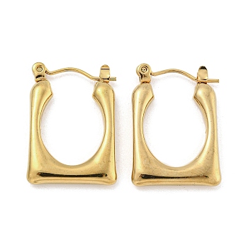304 Stainless Steel Earrings for Women, Rectangle, Golden, 23.5x3mm