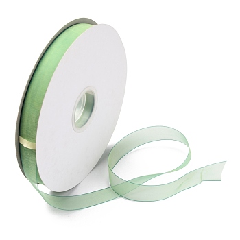 Organza Ribbons, Chiffon Satin Ribbon, for Gift Wrapping, Valentine's Day, Wedding, Birthday Party Decorate, Green, 3/4 inch(20mm), about  200 yards/roll(182.88m/roll)