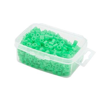 1 Box 5mm Hama Beads PE DIY Fuse Beads Refills for Kids, Tube, Green, 5x5mm, Hole: 3mm, about 500pcs/box