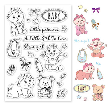 PVC Plastic Stamps, for DIY Scrapbooking, Photo Album Decorative, Cards Making, Stamp Sheets, Baby Pattern, 16x11x0.3cm