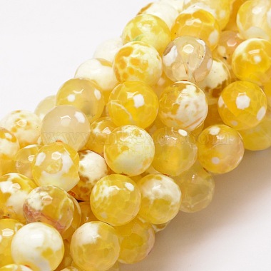 10mm Gold Round Natural Agate Beads