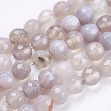 6mm Gray Round Striped Agate Beads