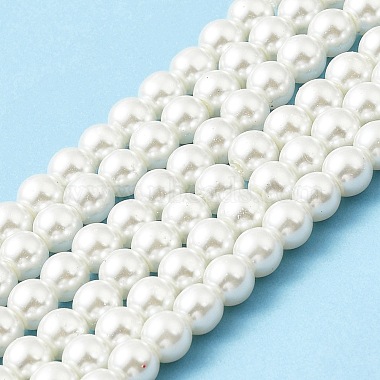 10 Strands Baking Painted Pearlized Glass Pearl Round Bead Strands(HY-SZ0001-02B-03)-2