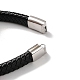 bracelets pour hommes en cordon de cuir pu noir tressé(BJEW-K243-22AS)-4