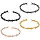 4Pcs 4 Colors Alloy Thornlet Open Cuff Bangles Set(BJEW-AN0001-78)-1